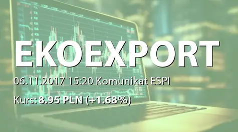 Eko Export S.A. w restrukturyzacji: Zestawienie transakcji na akcjach (2017-11-06)