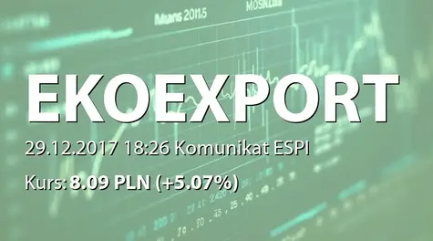 Eko Export S.A. w restrukturyzacji: Zestawienie transakcji na akcjach (2017-12-29)