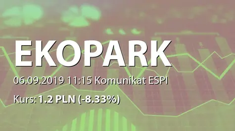 EKOPARK S.A.: NWZ - projekty uchwał: zmiany na wniosek akcjonariusza (2019-09-06)
