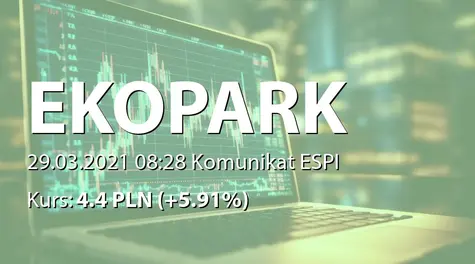 EKOPARK S.A.: Wpisanie Spółki jako kluczowego dostawy materiałów przez konsorcjum firm wnioskujących o dotacje w dwóch projektach nautycznych (2021-03-29)