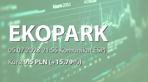 EKOPARK S.A.: ZWZ (09:00) - projekty uchwał: upoważnienie do podwyższenia kapitału, zmiany w RN, pokrycie straty za rok 2022, emisja akcji serii M (2023-07-05)