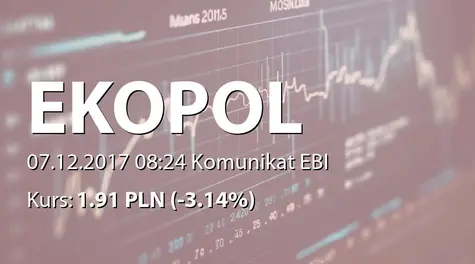 Ekopol Górnośląski Holding S.A.: Terminy przekazywania raportĂłw w 2018 roku (2017-12-07)