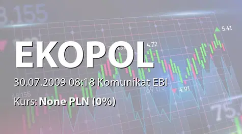 Ekopol Górnośląski Holding S.A.: Umowa dot. obsługi paliwowo-logistycznej - 1,5 mln zł (2009-07-30)