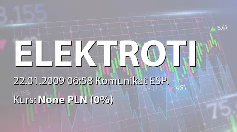 ELEKTROTIM S.A.: Oświadczenie o zamiarze przekazywania skonsolidowanych raportów kwartalnych (2009-01-22)