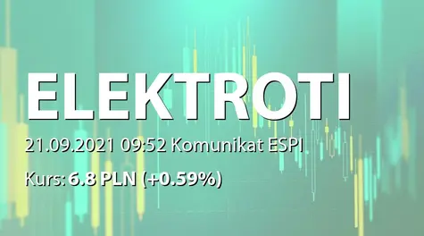 ELEKTROTIM S.A.: Wstepne wyniki finansowe za I półrocze 2021 (2021-09-21)