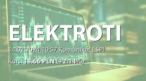 ELEKTROTIM S.A.: Wybór oferty Spółki przez Tauron Nowe Technologie SA (2024-02-14)