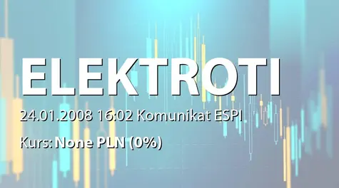 ELEKTROTIM S.A.: Zakup udziałów w POiWI Elektromont-Beta sp. z o.o. (2008-01-24)