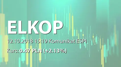 Elkop SE: Rejestracja splitu akcji w KRS (2018-10-12)