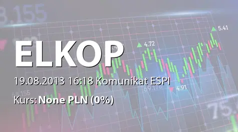 Elkop SE: Zakup akcji przez DAMF Invest SA (2013-08-19)