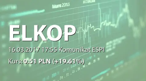 Elkop SE: Zbycie akcji przez Patro Invest sp. z o.o. (2017-03-16)