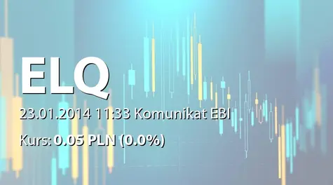 ELQ S.A.: Aktualny status operacji wydania akcji akcjonariuszom - posiadaczom instrumentów finansowych ORI SA (2014-01-23)