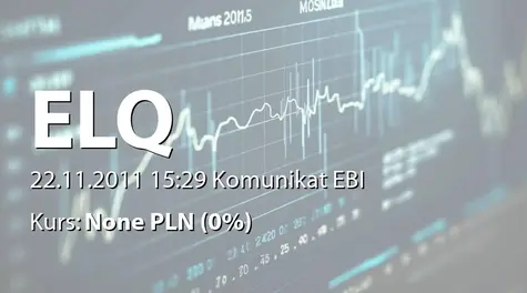 ELQ S.A.: Pierwsze zawiadomienie wspólników o zamiarze połączenia ze spółką OneRay Investment SA (2011-11-22)