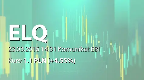 ELQ S.A.: Wybór audytora - Aurus Kancelaria Biegłych Rewidentów sp. z o.o. (2016-03-23)