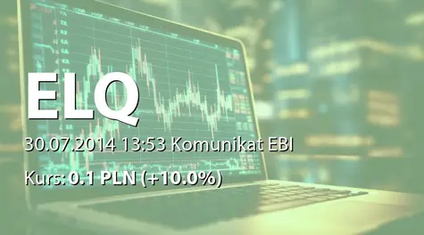 ELQ S.A.: WZA - projekty uchwał: obniżenie kapitału, umorzenie akcji serii D, emisja akcji serii E, zmiany w statucie (2014-07-30)