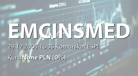 EMC Instytut Medyczny S.A.: Aneks do umowy Lubmed sp. z o.o. z NFZ we Wrocławiu - 4,05 mln zł (2006-12-29)