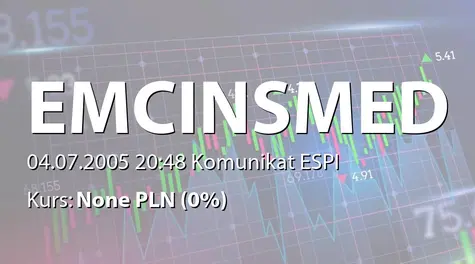 EMC Instytut Medyczny S.A.: Korekta raportu 3/2005 - zmiana w tresci prospektu emisyjnego (2005-07-04)