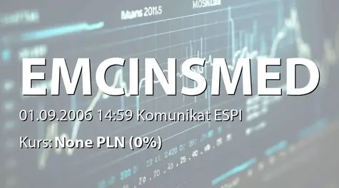 EMC Instytut Medyczny S.A.: Wybór audyta - Eliks Audytorska sp. z o.o. (2006-09-01)