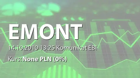 ELEKTROMONT S.A. w restrukturyzacji: Raport miesięczny za wrzesień 2010 r. (2010-10-14)