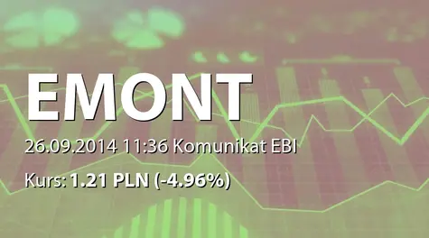 ELEKTROMONT S.A. w restrukturyzacji: Umowa z TAKEN EUROPE GmbH (2014-09-26)