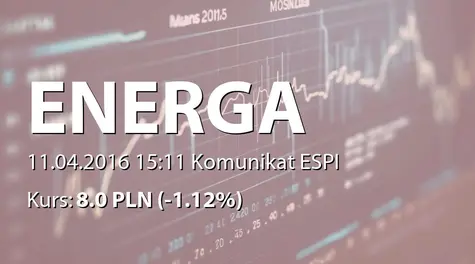 Energa S.A.: Informacja o odpisie aktualizacyjnym  (2016-04-11)