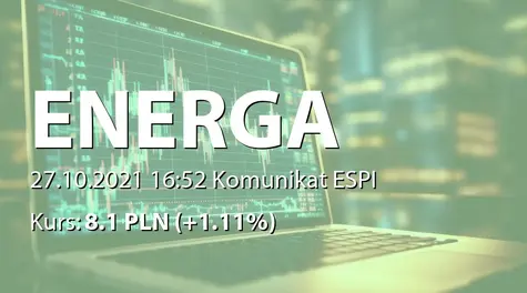 Energa S.A.: Szacunkowe dane finansowe i operacyjne Grupy za III kwartał i 9 miesięcy 2021 (2021-10-27)