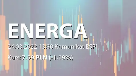 Energa S.A.: Wydanie polecenia rozpoczęcia prac związanych z budową elektrowni gazowo-parowej (2022-03-24)