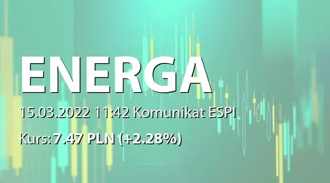 Energa S.A.: Zmiana terminu publikacji SA-R 2021 i SA-RS 2021 (2022-03-15)