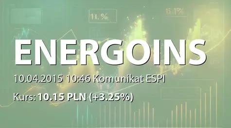Energoinstal S.A.: Rekomendacja Zarządu dotycząca wypłaty dywidendy - 0,65 PLN (2015-04-10)