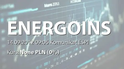 Energoinstal S.A.: Umowy z PKO BP SA (2012-09-14)