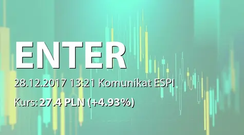 Enter Air S.A.: Umowa Enter Air sp. z o.o. z TUI Poland sp. z o.o. (2017-12-28)