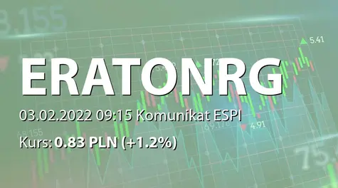 Erato Energy S.A.: Rejestracja w KRS zmiany nazwy, połączenia z Erato Energy sp. z o.o. oraz zmiana przedmiotu działalności (2022-02-03)