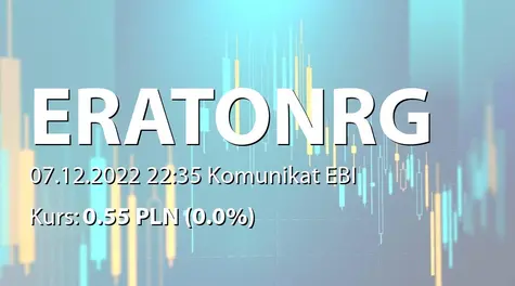 Erato Energy S.A.: Termin publikacji SA-QSr1 2022 i SA-QSr2 2022 (2022-12-07)