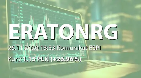 Erato Energy S.A.: Udzielenie pełnomocnictwa do wykonywania prawa głosu na NWZ (2020-11-26)