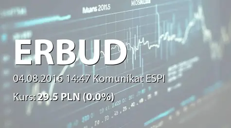 Erbud S.A.: Umowa na roboty budowlane - 32,1 mln PLN (2016-08-04)