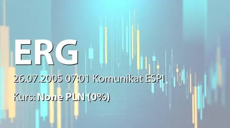 ERG S.A.: Umowa o finansowanie z Fortis Bank Polska SA - 3 mln zł (2005-07-26)