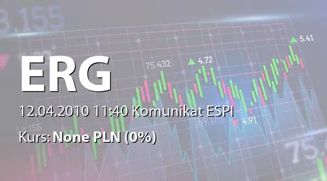 ERG S.A.: Umowa z Basell Orlen Polyolefins Sprzedaż sp. z o.o. i Metalskład sp. z o.o. - 27 mln zł (2010-04-12)