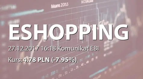 E-shopping Group S.A.: Zmiany w składzie RN (2017-12-27)