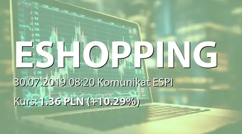 E-shopping Group S.A.: ZWZ - akcjonariusze powyżej 5% (2019-07-30)