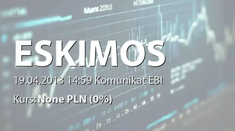 Eskimos S.A. w restrukturyzacji: Zmiana terminu przekazania SA-R 2012 (2013-04-19)