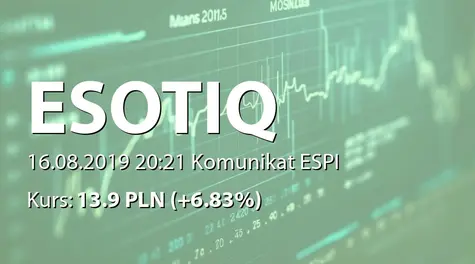 Esotiq & Henderson S.A.: Raport za lipiec 2019 (2019-08-16)