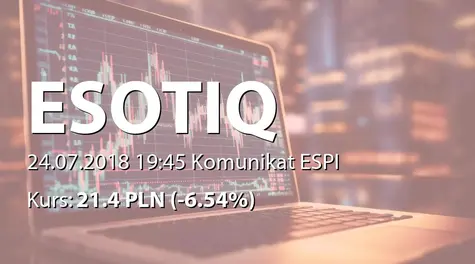 Esotiq & Henderson S.A.: Ustanowienie pełnomocnictwa do sprzedaży akcji (2018-07-24)