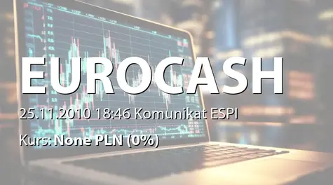 Eurocash S.A.: Cena emisyjna akcji serii G - 9,78 zł (2010-11-25)