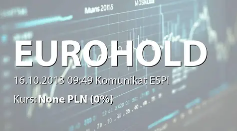 Eurohold Bulgaria AD: Realized sales in September 2013 by the companies in the group of Eurohold (2013-10-16)