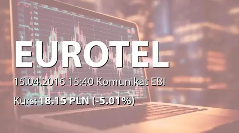 Eurotel S.A.: Raport dotyczący zakresu stosowania Dobrych Praktyk (2016-04-15)
