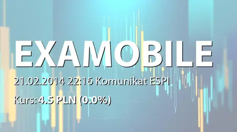 Examobile S.A.: Sprzedaż akcji przez Jakuba Kurbiel (2014-02-21)