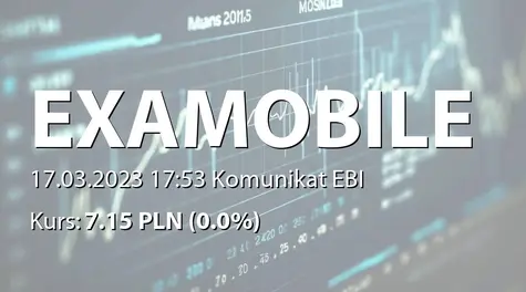 Examobile S.A.: Zmiana terminu publikacji SA-R 2022 (2023-03-17)