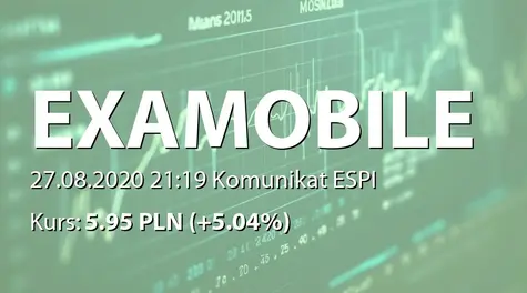 Examobile S.A.: ZWZ - akcjonariusze powyżej 5% (2020-08-27)