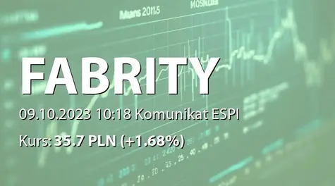 Fabrity Holding S.A.: Dokonanie darowizny przez Przewodniczącego RN - korekta (2023-10-09)