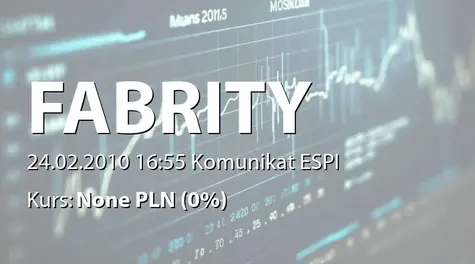 Fabrity Holding S.A.: Powołanie komitetu audytu RN (2010-02-24)