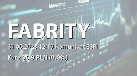 Fabrity Holding S.A.: Rekomendacja Zarządu  ws. wypłaty dywidendy końcowej - 4 PLN (2023-05-31)